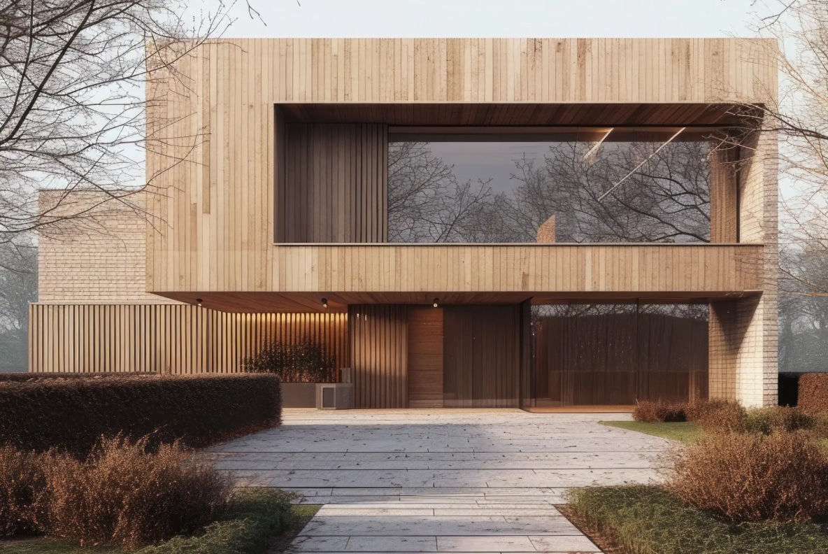 photorealistic-house-with-wooden-architecture-timber-structure